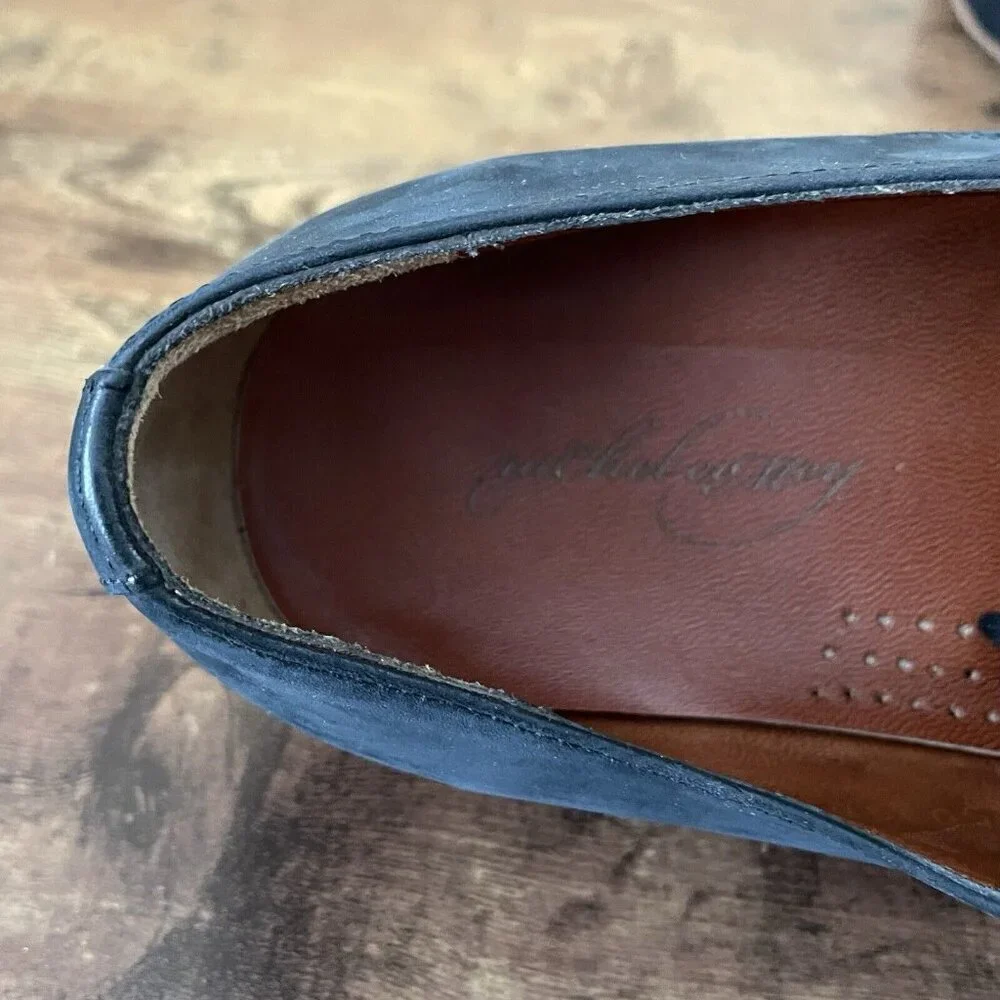 Rachel Comey Mens Uncle Dan Oxford Shoe Sz 10.5 Navy Blue Leather Twill Loafer